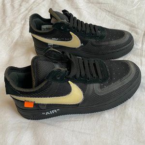 Nike x OFF WHITE Air Force 1 Low Sneakers in Black VIRGIL ABLOH mens sz 6, 38.5